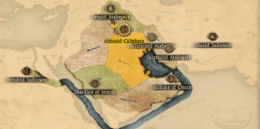 ABBISID CALIPHATE KINGDOMS 1212AD START DIPLOMACY
